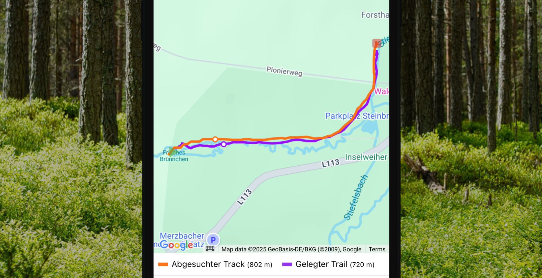 gelegter vs. gesuchter Trail