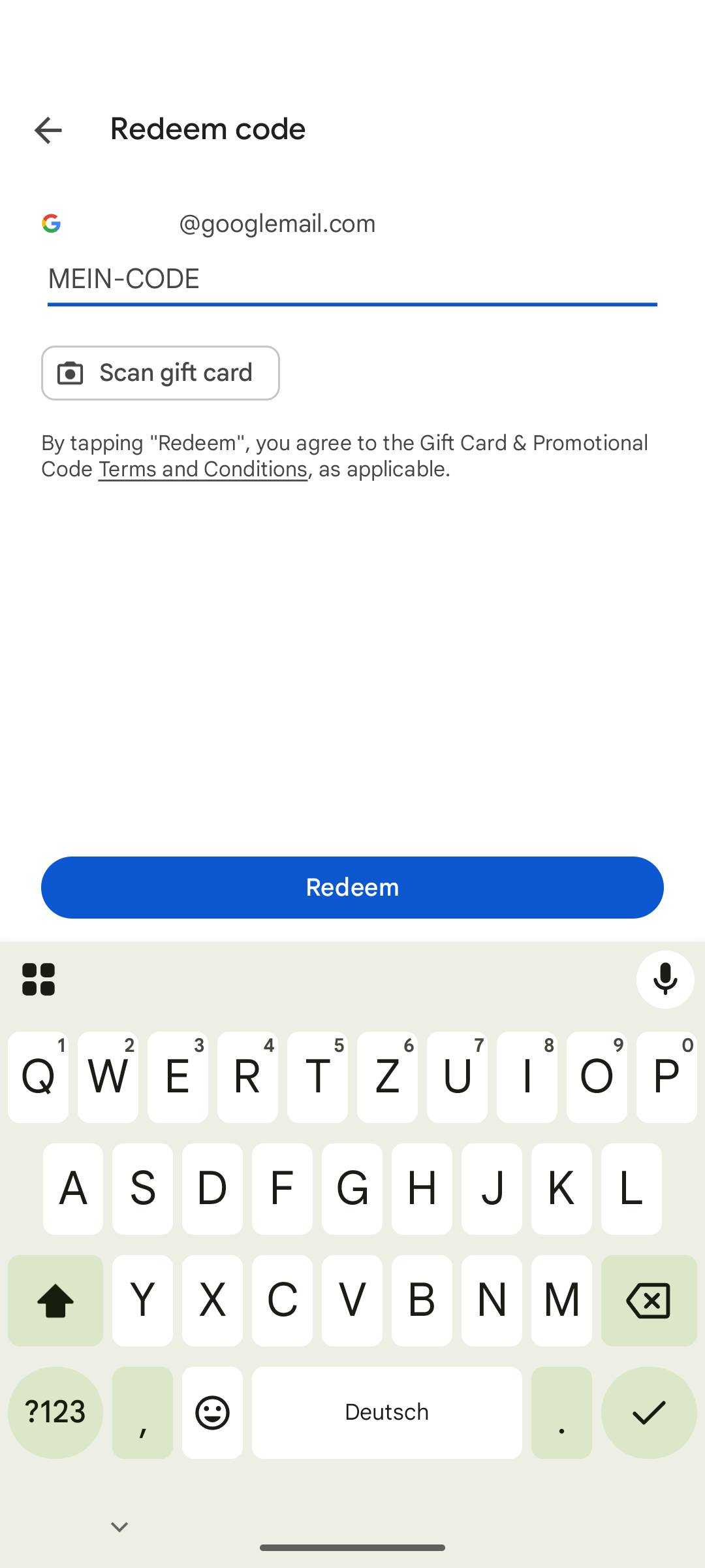Code einlösen - Schritt 4